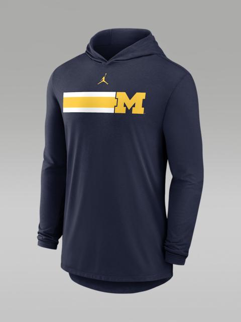 Jordan Michigan Primetime Pattern Men's Jordan Brand Dri-FIT College Long-Sleeve Hooded T-Shirt