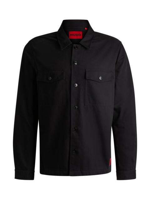 HUGO OVERSIZE-FIT OVERSHIRT IN COTTON GABARDINE