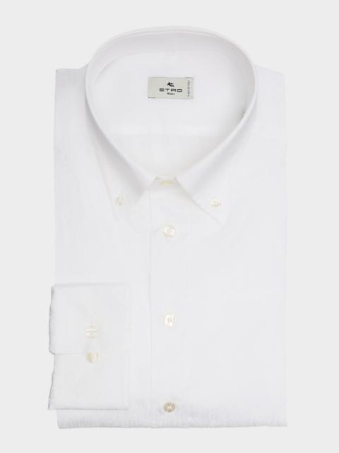 Etro Men's Cotton Logo Jacquard Dress Shirt