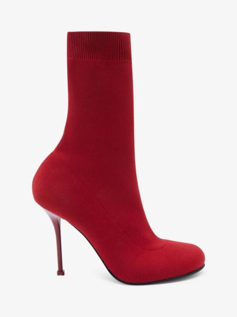 Alexander McQueen Knit Boot in Welsh Red
