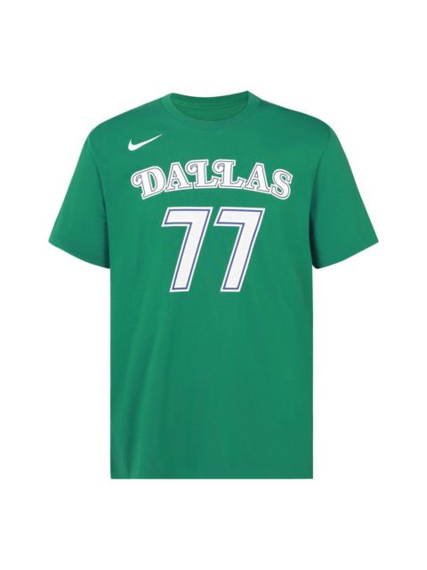 Nike Nike Basketball Logo Round Neck Short Sleeve Dallas Mavericks Doncic No. 77 Green CT9911-315