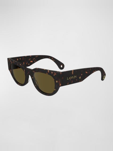 Lanvin Signature Rounded Acetate Cat-Eye Sunglasses