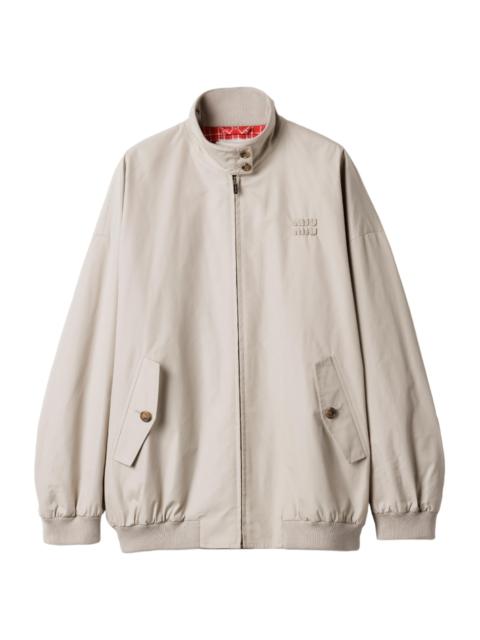 Miu Miu Women's Panama Cotton Blouson Jacket - Beige Khaki