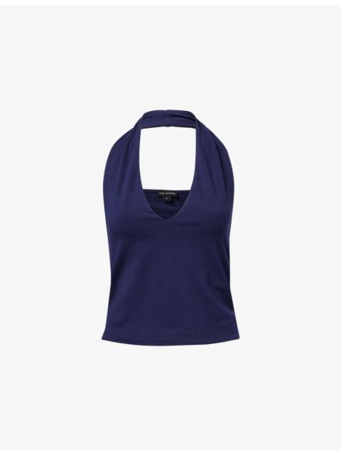 GOOD AMERICAN Slim-Fit Halterneck Stretch-Cotton Top