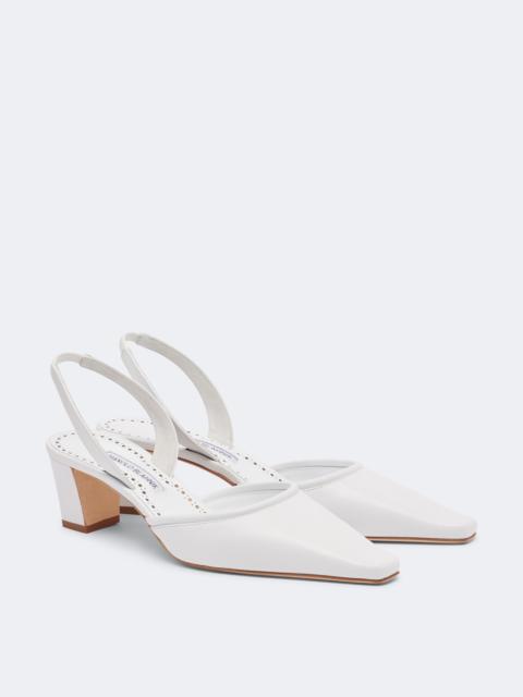Manolo Blahnik Vendona leather slingback pumps