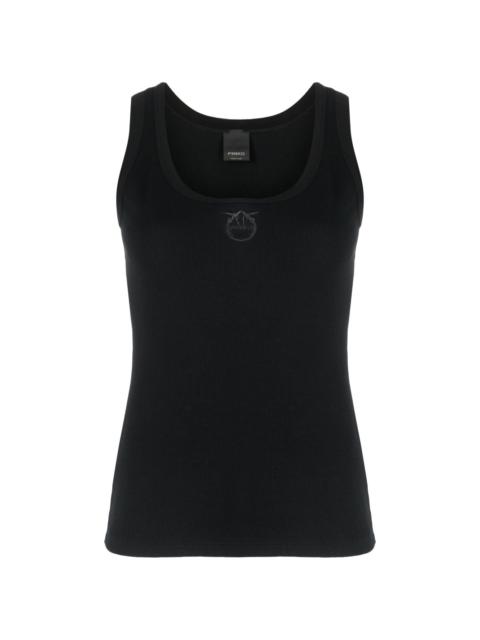 logo-embroidered cotton tank top