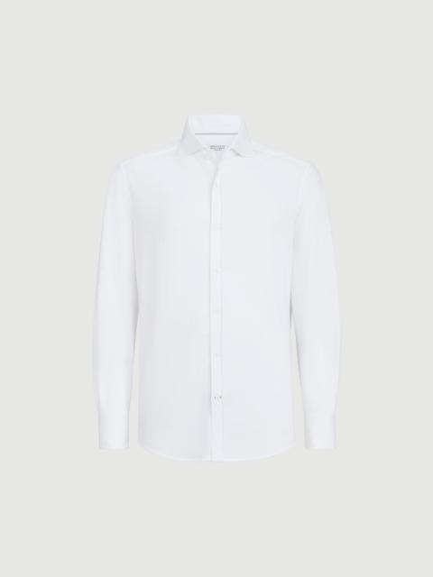 Brunello Cucinelli Cotton piqué shirt with spread collar