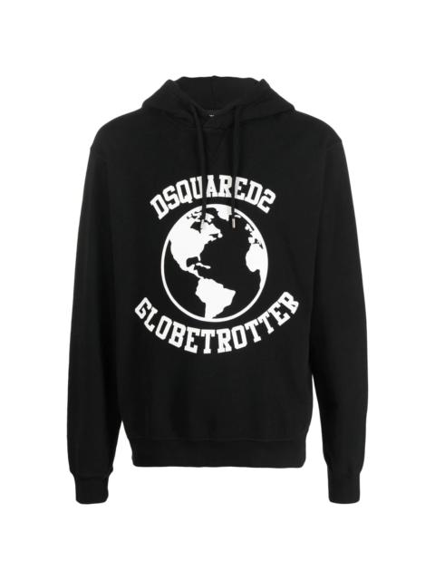Globetrotter logo-print hoodie