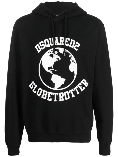 Globetrotter logo-print hoodie