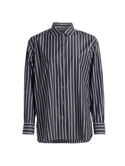 NILI LOTAN Women's Yorke Stripe Cotton Shirt - Charcoal Stripe
