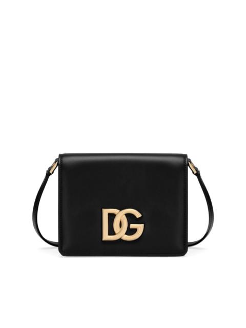 logo-plaque leather crossbody bag