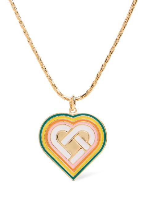 CASABLANCA Heart monogram medallion necklace