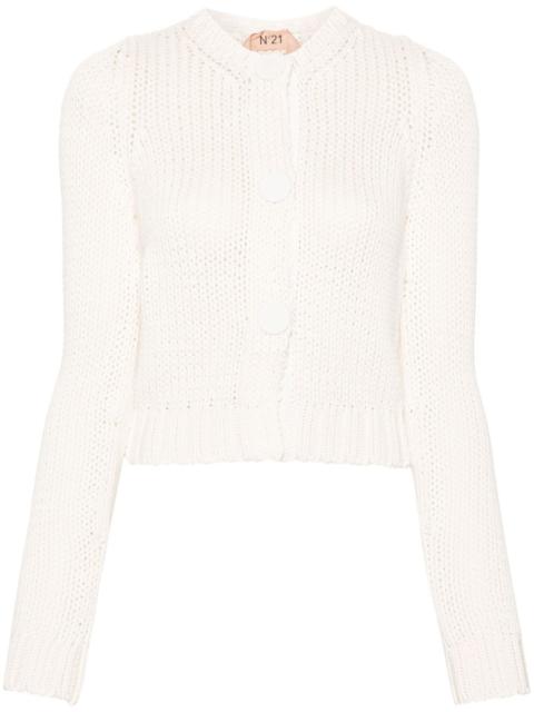 N°21 press-stud chunky-knit cardigan