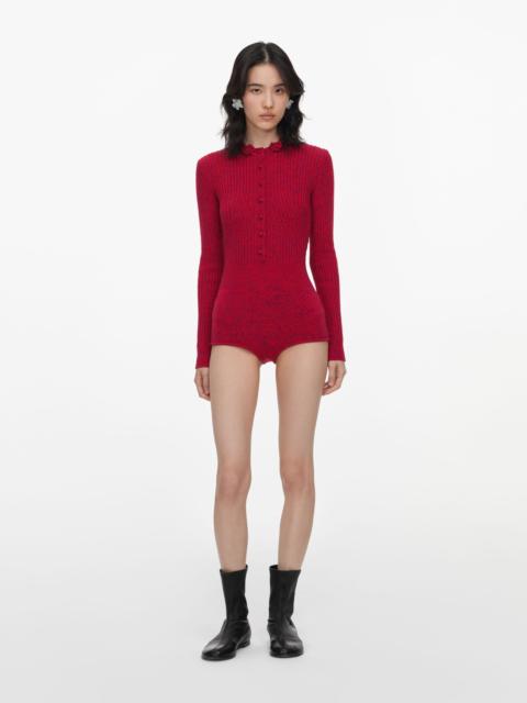 self-portrait Red Flower Knit Playsuit