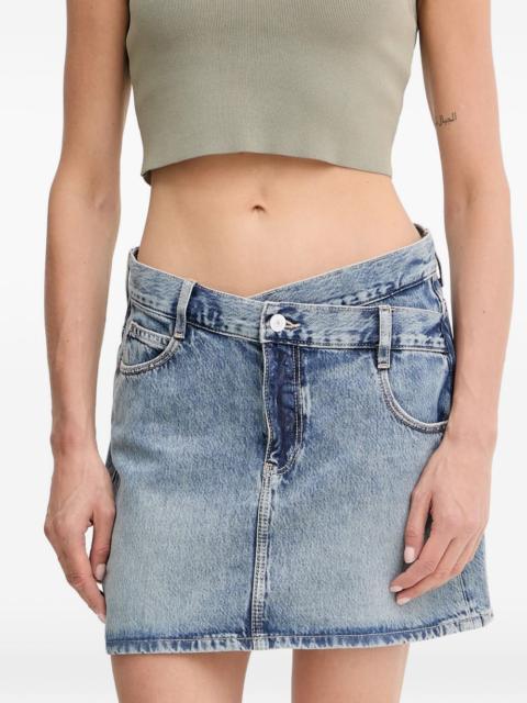 GUESS USA logo-patch denim skirt