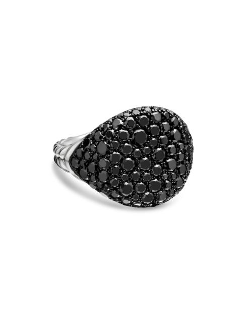 DAVID YURMAN Women's Chevron Pinky Ring in 18K White Gold - Black Diamond