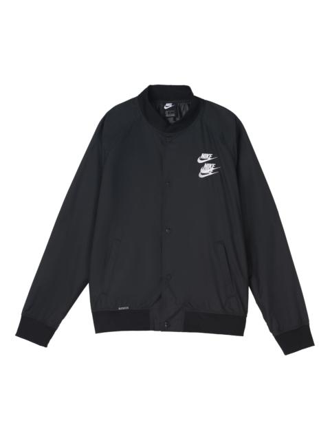 Nike Alphabet Logo Printing Woven Casual Jacket Black DA0648-010