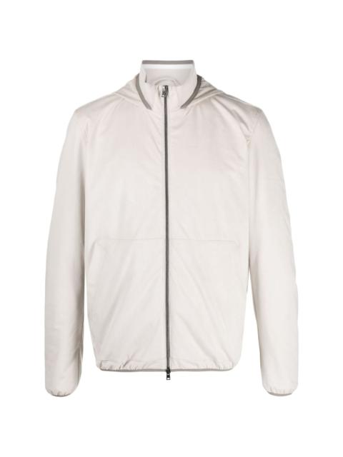 Herno suede-effect hooded jacket
