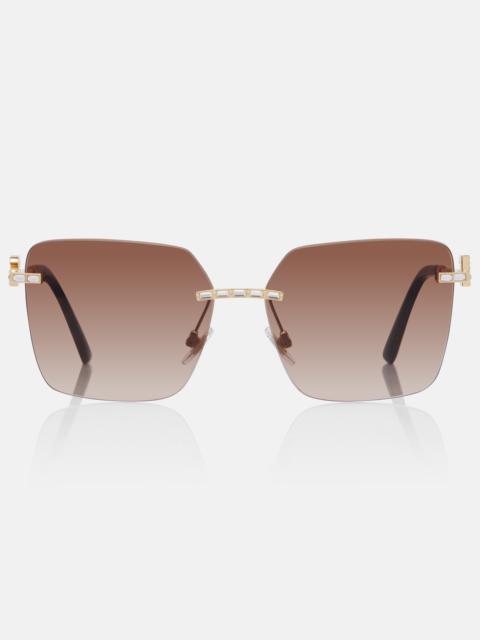 Dolce & Gabbana DG crystal-embellished square sunglasses