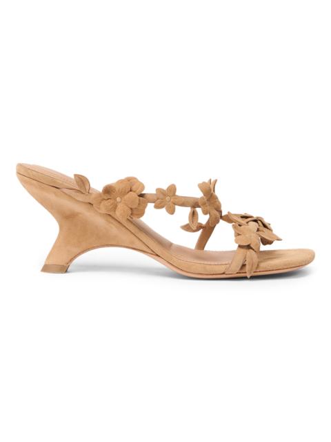 SIMKHAI Women's Willow 75MM Flower-Appliqué Suede Sandals - Light Camel