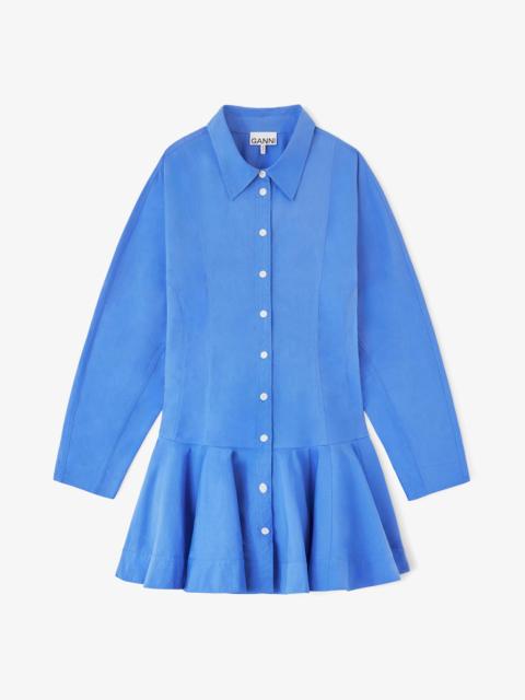 GANNI SHIRT DRESS IN BLUE COTTON