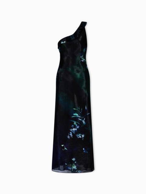 GIORGIO ARMANI LONG DRESS IN PRINTED SILK ORGANZA