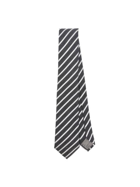 EMPORIO ARMANI striped silk virgin-wool blend tie