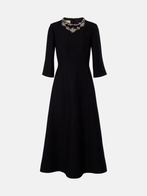 Valentino Crepe Couture embellished midi dress