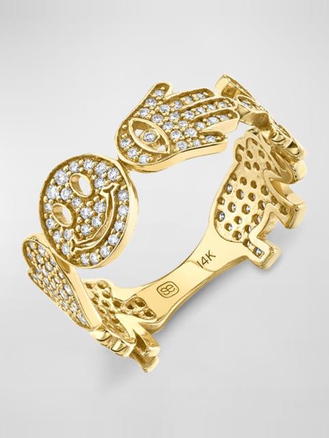 SYDNEY EVAN Pave Icon Ring