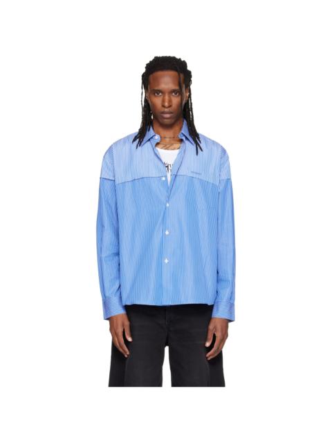 VETEMENTS Blue Merged Cut Shirt