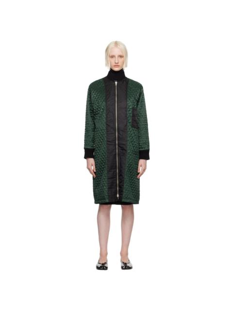 MM6 Maison Margiela Green & Black Quilted Reversible Coat