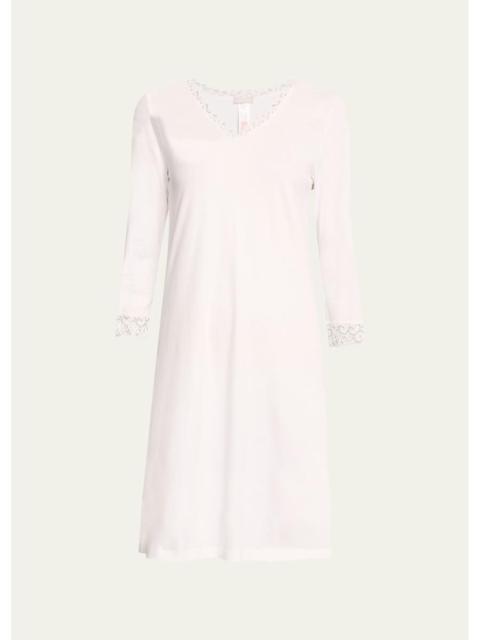 HANRO Moments Lace-Trim Cotton Nightgown