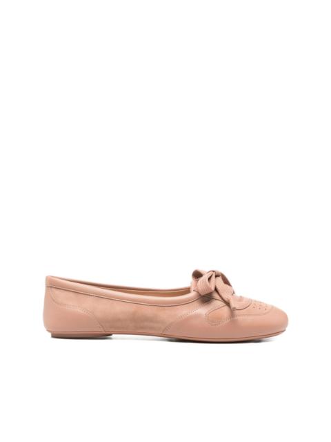 Gianvito Rossi lace-up leather ballet flats
