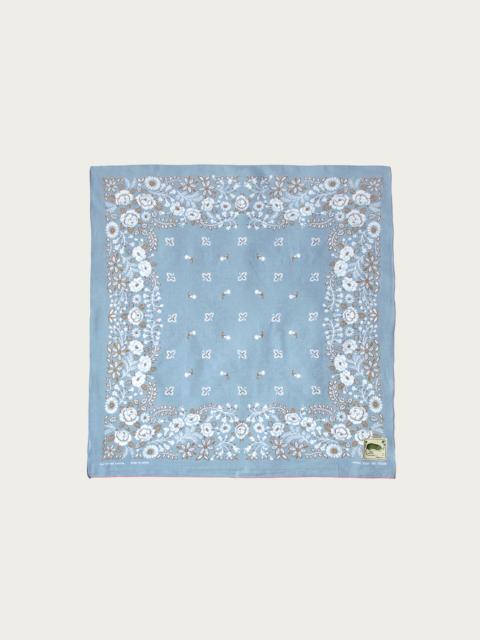 Kapital Fastcolor Selvedge Bandanna (CHURCHILL GARDEN) 15x15 - Sax