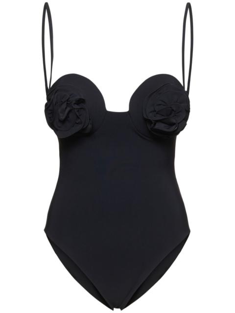 Lycra roses one piece swimsuit