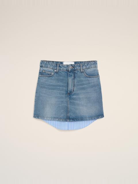 AMI Paris BLUE COTTON MINI SKIRT