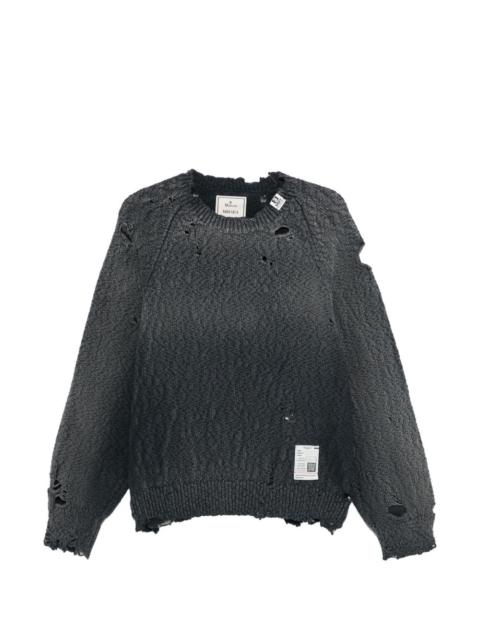 Maison MIHARAYASUHIRO distressed crew-neck sweater