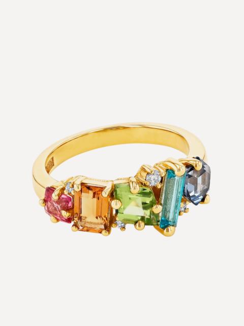 SUZANNE KALAN 14ct Gold Nadima Glimmer Band Ring