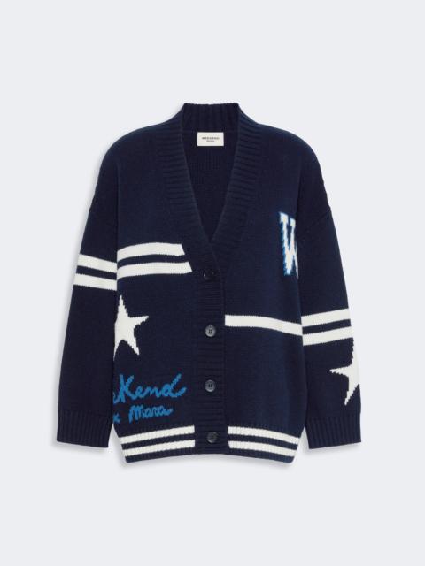 WEEKEND Max Mara BELGIO Jacquard wool cardigan - ULTRAMARINE