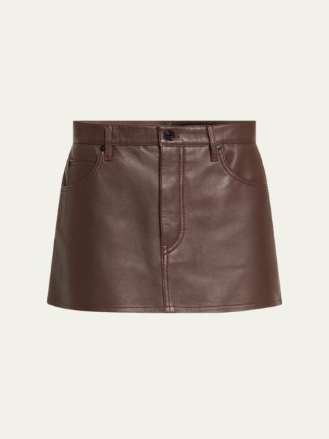 FRAME The Leather Mini Skirt