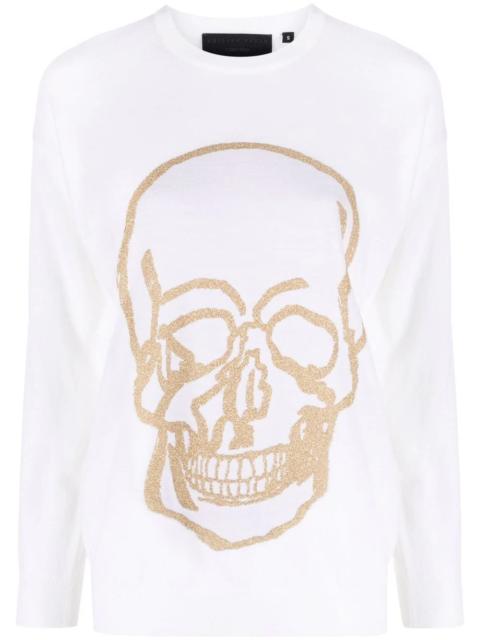 skull-print jumper