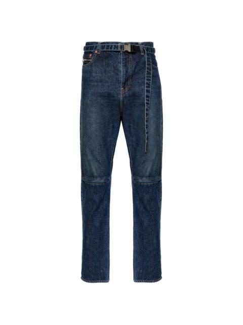 sacai belted tapered jeans