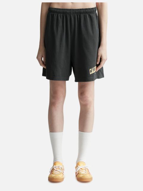 Sporty & Rich CALIFORNIA GYM SHORTS FADED BLACK/GOLD