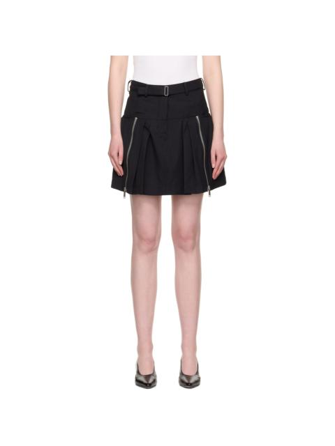 3.1 Phillip Lim Black Utility Double Zip Belted Miniskirt