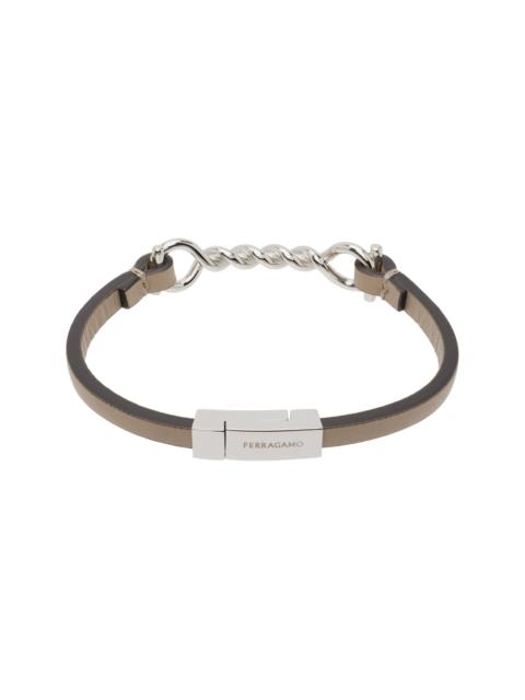 FERRAGAMO Gancini Leather Bracelet