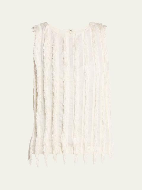 ZANKOV Sleeveless Fringe Stripe Top