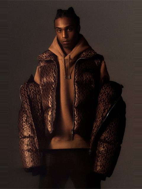 MACKAGE KANE recycled down vest with funnel collar and monogram print