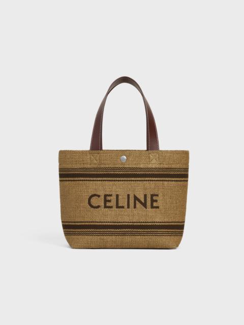 CELINE Mini Cabas in Textile with raffia effect and calfskin