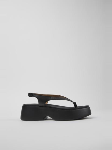 CAMPER Tasha Black Leather Sandals for Women.