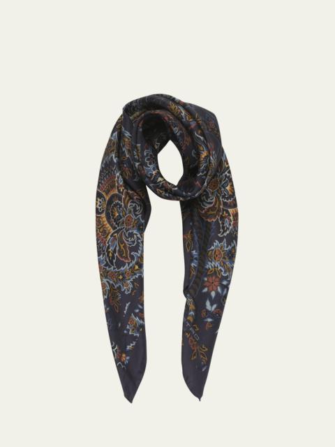 Floral Silk Square Scarf